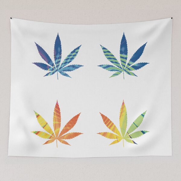 Item preview, Psychedelic Colors Marijuana Leaf Pattern 4 Sticker Multipack Version 15 designed and sold by YomeHayin.