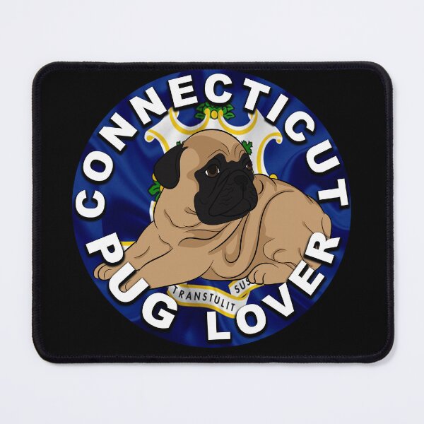 Item preview, Connecticut pug lover, flag artistic style 2 dog designed and sold by SamRVstore.