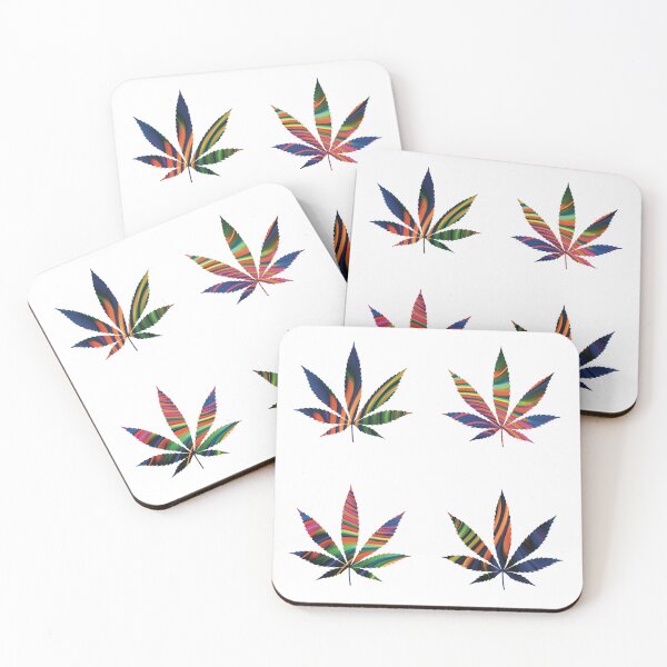 Item preview, Psychedelic Colors Marijuana Leaf Pattern 4 Sticker Multipack Version 16 designed and sold by YomeHayin.