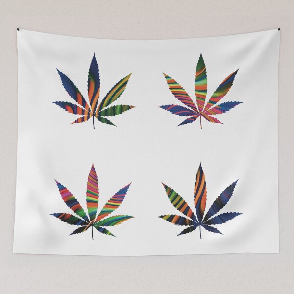 Item preview, Psychedelic Colors Marijuana Leaf Pattern 4 Sticker Multipack Version 16 designed and sold by YomeHayin.