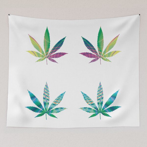 Item preview, Psychedelic Colors Marijuana Leaf Pattern 4 Sticker Multipack Version 17 designed and sold by YomeHayin.