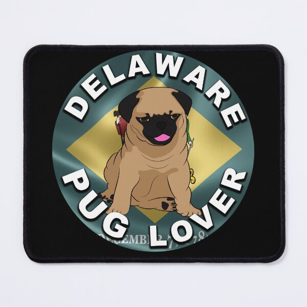 Item preview, Delaware pug lover, flag artistic dog designed and sold by SamRVstore.