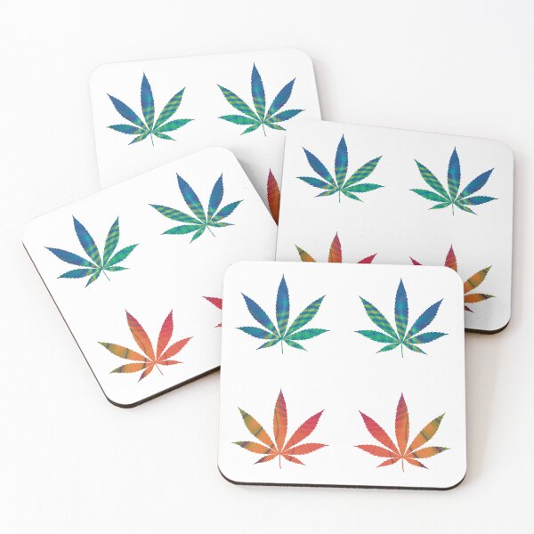 Item preview, Psychedelic Colors Marijuana Leaf Pattern 4 Sticker Multipack Version 18 designed and sold by YomeHayin.