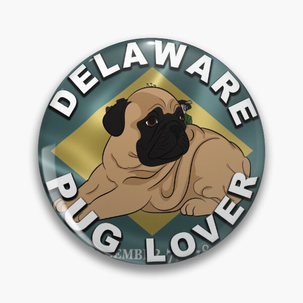Item preview, Delaware pug lover, flag artistic style 2 dog designed and sold by SamRVstore.