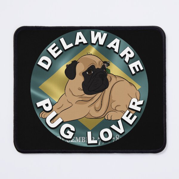 Item preview, Delaware pug lover, flag artistic style 2 dog designed and sold by SamRVstore.
