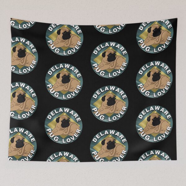 Item preview, Delaware pug lover, flag artistic style 2 dog designed and sold by SamRVstore.