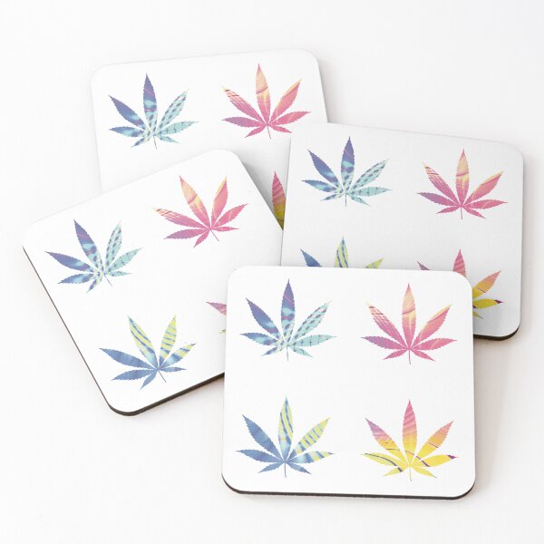 Item preview, Psychedelic Colors Marijuana Leaf Pattern 4 Sticker Multipack Version 19 designed and sold by YomeHayin.