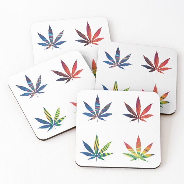 Item preview, Psychedelic Colors Marijuana Leaf Pattern 4 Sticker Multipack Version 21 designed and sold by YomeHayin.