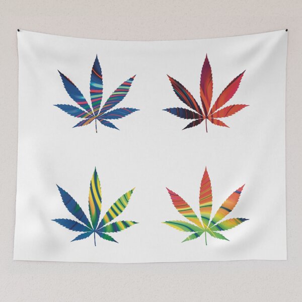 Item preview, Psychedelic Colors Marijuana Leaf Pattern 4 Sticker Multipack Version 21 designed and sold by YomeHayin.