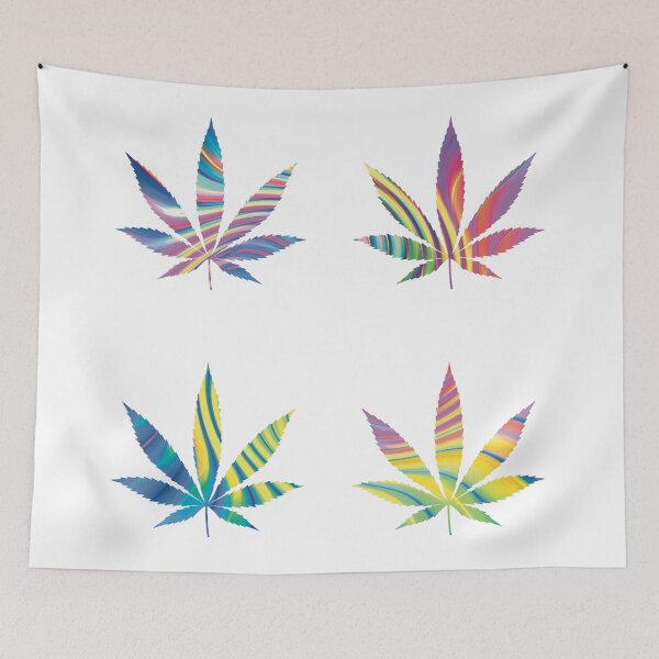 Item preview, Psychedelic Colors Marijuana Leaf Pattern 4 Sticker Multipack Version 22 designed and sold by YomeHayin.