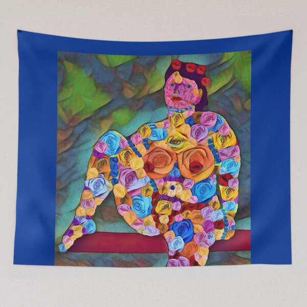 Item preview, "Curvy Caitlin (7)"  voluptuous nude painted in roses designed and sold by pulchritude560.