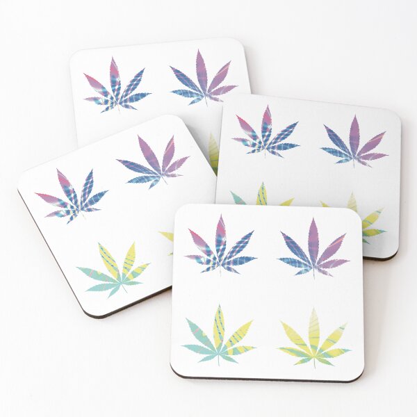 Item preview, Psychedelic Colors Marijuana Leaf Pattern 4 Sticker Multipack Version 24 designed and sold by YomeHayin.