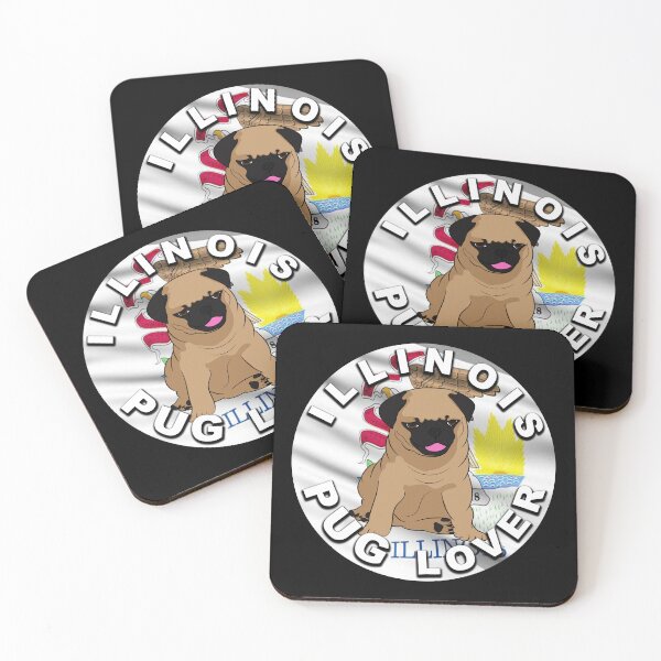 Item preview, Illinois pug lover, flag artistic dog designed and sold by SamRVstore.