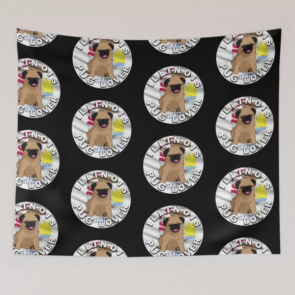 Item preview, Illinois pug lover, flag artistic dog designed and sold by SamRVstore.