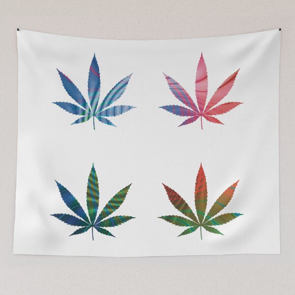 Item preview, Psychedelic Colors Marijuana Leaf Pattern 4 Sticker Multipack Version 25 designed and sold by YomeHayin.