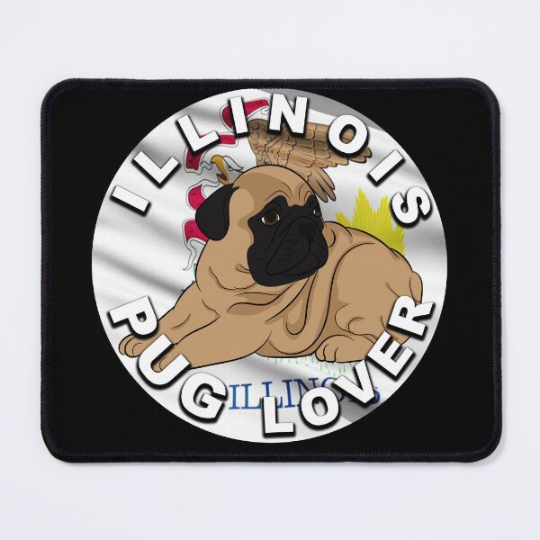 Item preview,  Illinois pug lover, flag artistic style 2 dog designed and sold by SamRVstore.