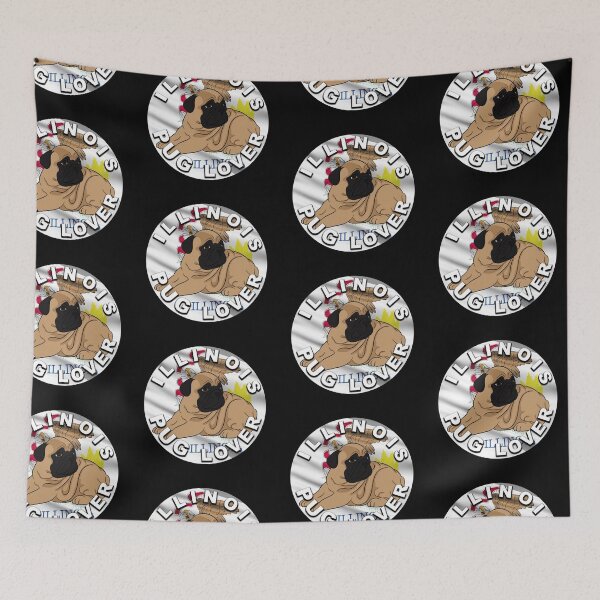 Item preview,  Illinois pug lover, flag artistic style 2 dog designed and sold by SamRVstore.
