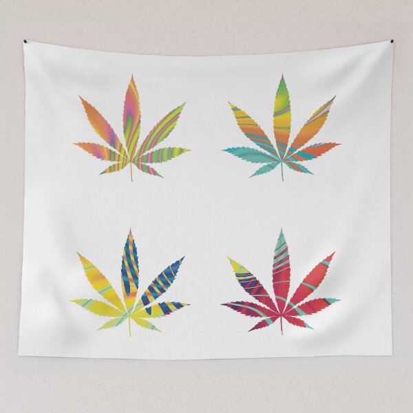 Item preview, Psychedelic Colors Marijuana Leaf Pattern 4 Sticker Multipack Version 26 designed and sold by YomeHayin.