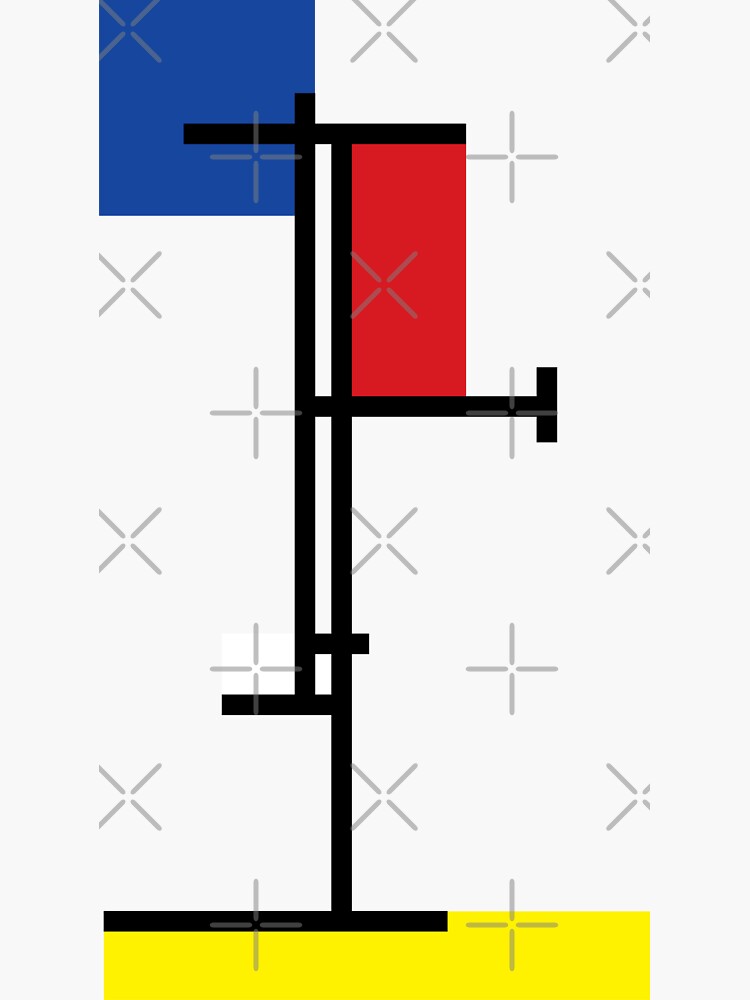 Thumbnail 3 of 3, Sticker, Mondrian Minimalist De Stijl Modern Art III © fatfatin designed and sold by fatfatin.
