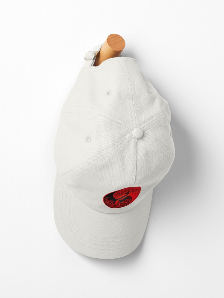 Alternate view of Red and Black Tree of Life Yin Yang Cap
