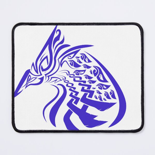 Item preview, Decoración de ilustración de cabeza de águila/pájaro estilo vikingo - azul con fondo blanco/transparente designed and sold by MoAzim.