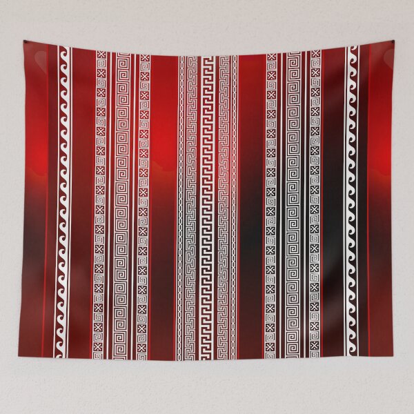 Item preview, Greek Keys Meander Red White Black Stripe designed and sold by Yiorgos Designs.