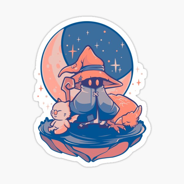 FFIX Nightfall Black Mage X Moogle King - Final Fantasy Sticker