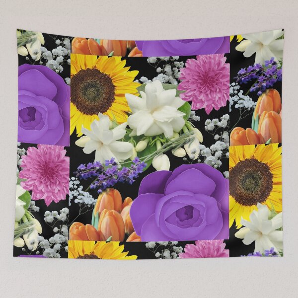 Item preview, Lovely Colorful Flower Blossoms Digital Collage Design designed and sold by EarthArtDesigns.