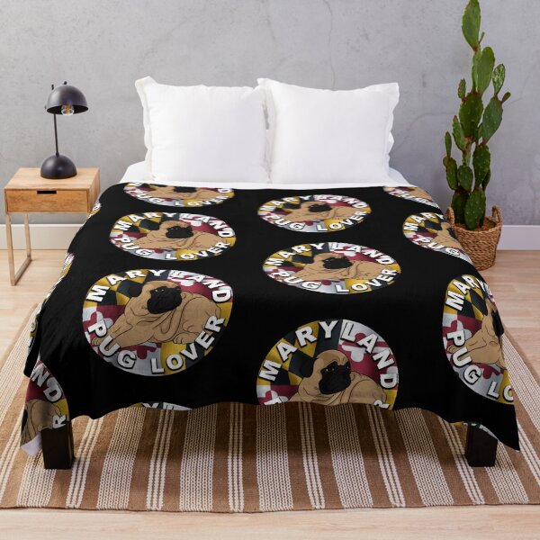 Item preview, Maryland pug lover, flag artistic style 2 dog designed and sold by SamRVstore.
