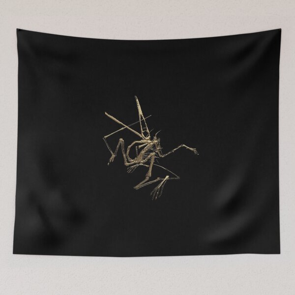 Item preview, Fossil Record - Gold Pterodactyl Fossil on Black Canvas #1 designed and sold by Serge Averbukh Art Studio.
