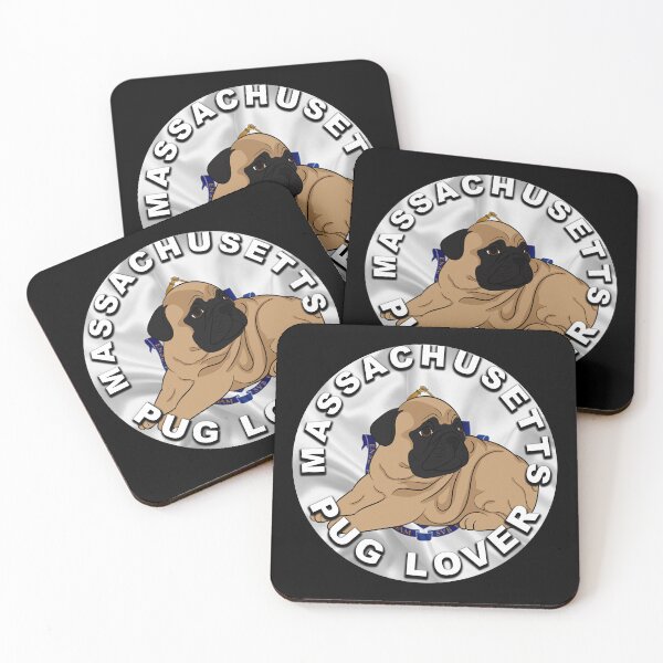 Item preview, Massachusetts pug lover, flag artistic style 2 dog designed and sold by SamRVstore.