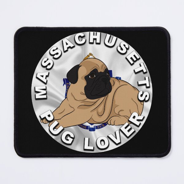 Item preview, Massachusetts pug lover, flag artistic style 2 dog designed and sold by SamRVstore.