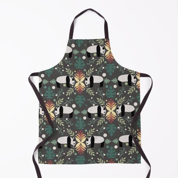 Item preview, Maximalist Folk Pattern Pandas on Gray - 1000Pandas by Amanda Roos designed and sold by Amanda Roos.