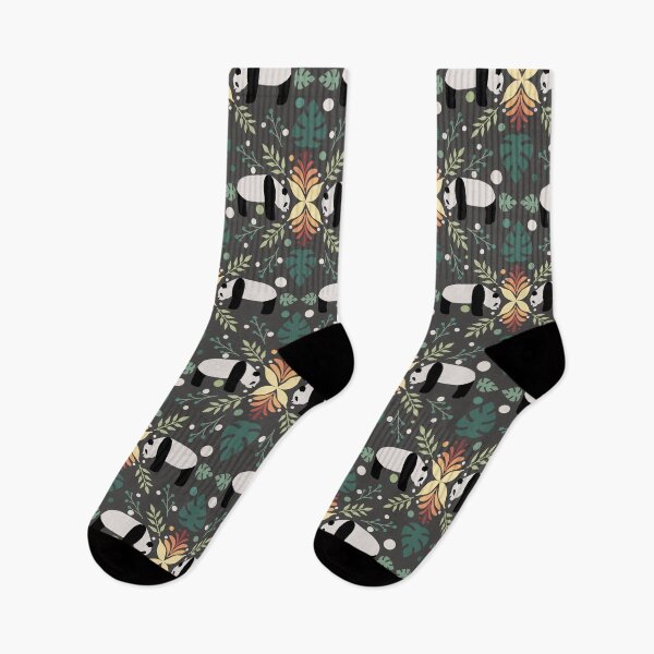 Item preview, Maximalist Folk Pattern Pandas on Gray - 1000Pandas by Amanda Roos designed and sold by Amanda Roos.