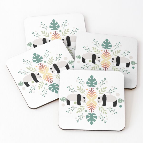 Item preview, Maximalist Folk Pattern Pandas on White- 1000Pandas by Amanda Roos designed and sold by Amanda Roos.