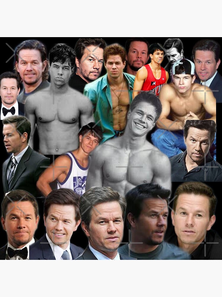 young and now mark wahlberg photo collage Premium Matte Vertical Poster