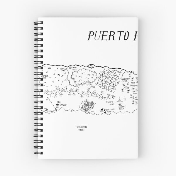 Item preview, Puerto Rico as a fantasy map - black and white designed and sold by aldayuan.