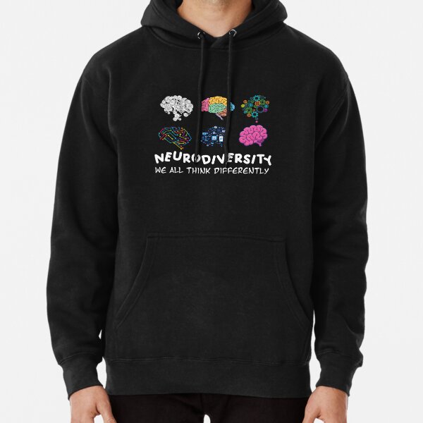 Neurodiversity We All Think Differently, Brain Design Technology, Support Autism Awareness, Ai Technology Vintage Neuron Pullover Hoodie