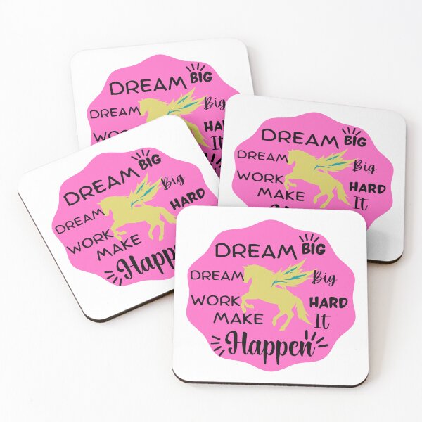 Item preview, Dream big work hard make it happen quotes - cute horses designed and sold by BronikowskiART.