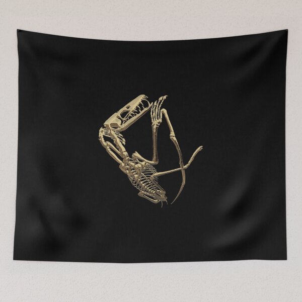 Item preview, Fossil Record - Gold Pterodactyl Fossil on Black Canvas #3 designed and sold by Serge Averbukh Art Studio.