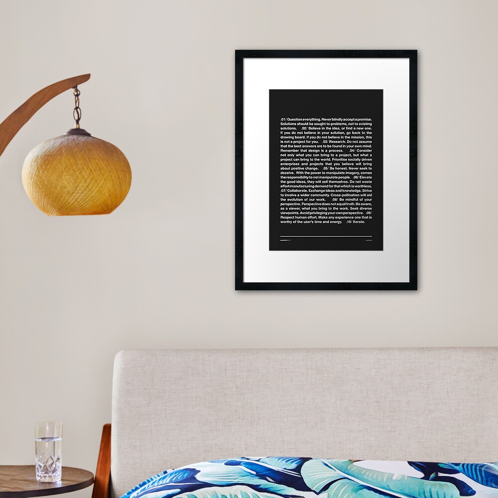 Manifesto - Grey Framed Art Print