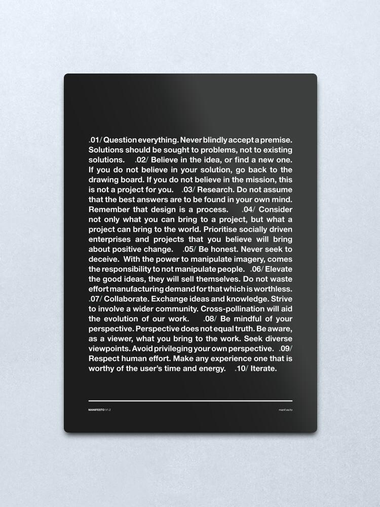 Alternate view of Manifesto - Grey Metal Print
