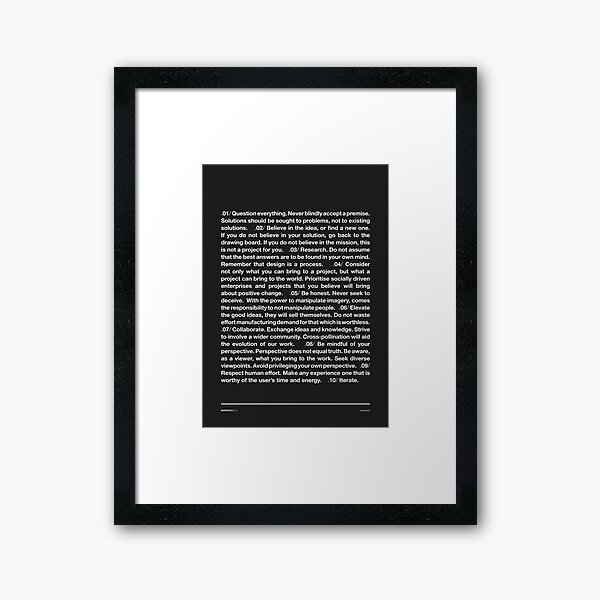 Manifesto - Grey Framed Art Print