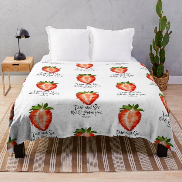 Item preview, Taste and See that the Lord is Good Psalm 34 with Red Strawberry designed and sold by MaryKunzGoldman.