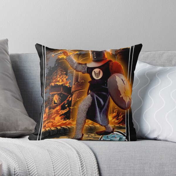Mego Black Knight Trading Card Art Throw Pillow