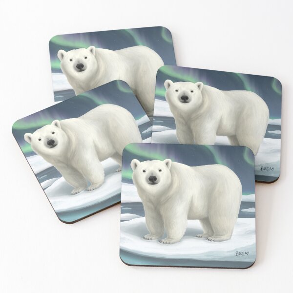 Item preview, Arctic Aurora Polar Bear illustration designed and sold by ArtByBreah.
