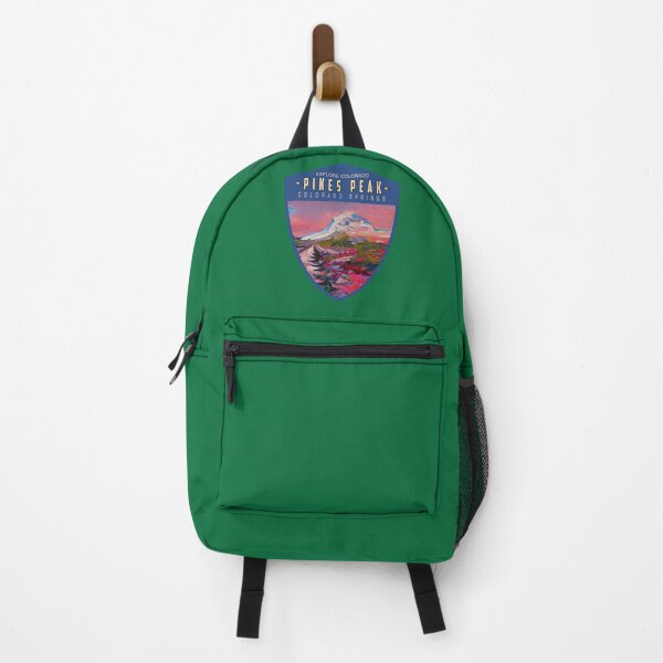 Item preview, Retro Badge Style Pikes Peak Travel Rockies Painting Colorado Springs designed and sold by CattlettArt.