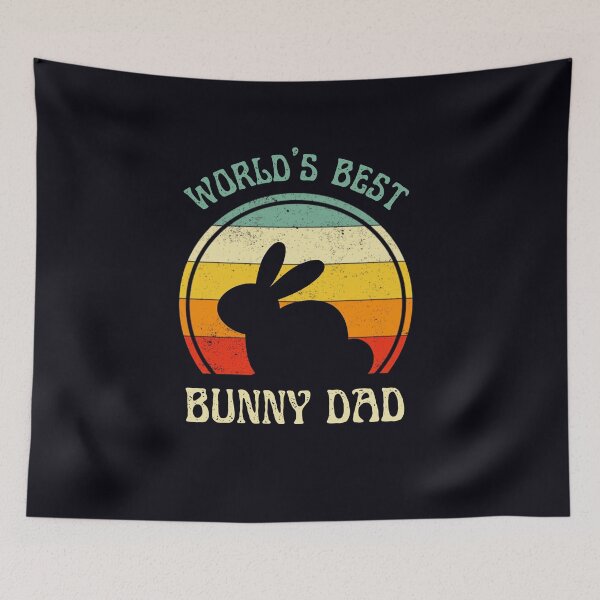 Aperçu de l'œuvre rabbit lover - worlds best bunny dad - vintage retro design créée et vendue par rmpk101.