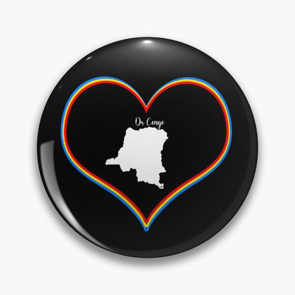 Item preview, Black heart Republic of the Congo map designed and sold by Astralia.