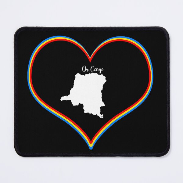 Item preview, Black heart Republic of the Congo map designed and sold by Astralia.